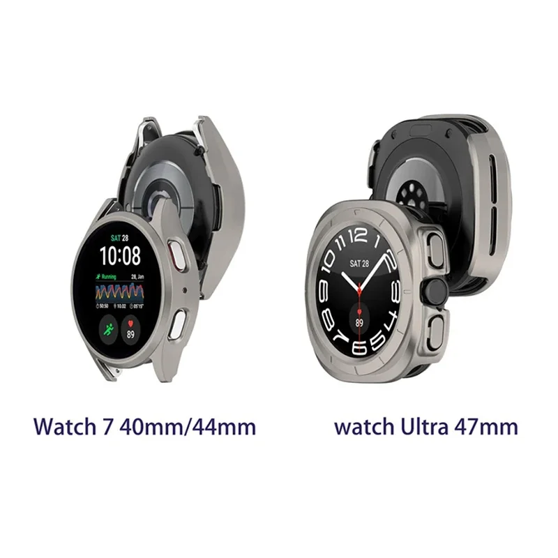Полый чехол для Samsung Galaxy Watch 7, 40 мм, 44 мм, умные часы, защитная оболочка для ПК, защитный чехол Watch7 Ultra 47 мм, рамка, защитный чехол
