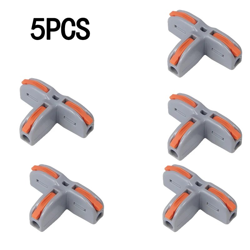 5 PCS/10 pcs T3 Snelkoppeling T-Clip Drieweg En Vierweg Splitter T-Clip Kabel tak Quick Connector Terminals
