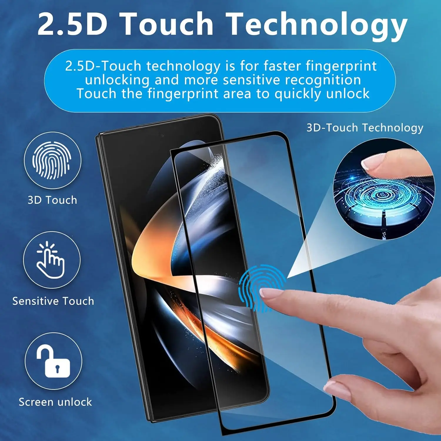 9H Tempered Glass Film For Samsung Galaxy Z Fold 2 Z Fold 3 Z Fold 5 Z Fold 4 Z Fold 6 7 3Pcs HD Black Screen Protector Glass