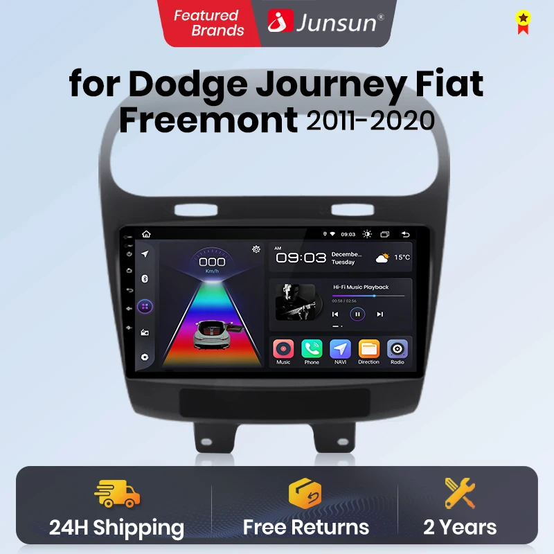 Junsun V1 Wireless CarPlay Android Auto Radio For Dodge Journey Fiat Freemont Leap 2011-2020 Car Multimedia GPS 2din autoradio