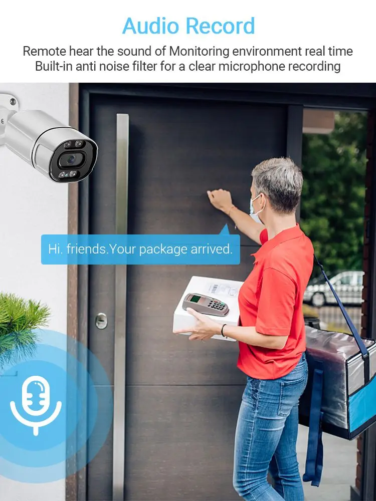 Acarte Outdoor POE IP Camera 4k 8mp HD Infrared Night Vision IP Security Bullet Camera