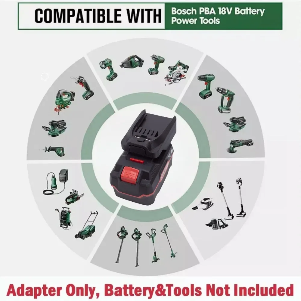 Imagem -04 - Adaptador Conversor para Bateria de Íon-lítio Lidl Parkside X20v Team para Ferramentas Elétricas sem Fio Bosch 18v Verde Pba Apenas Adaptador