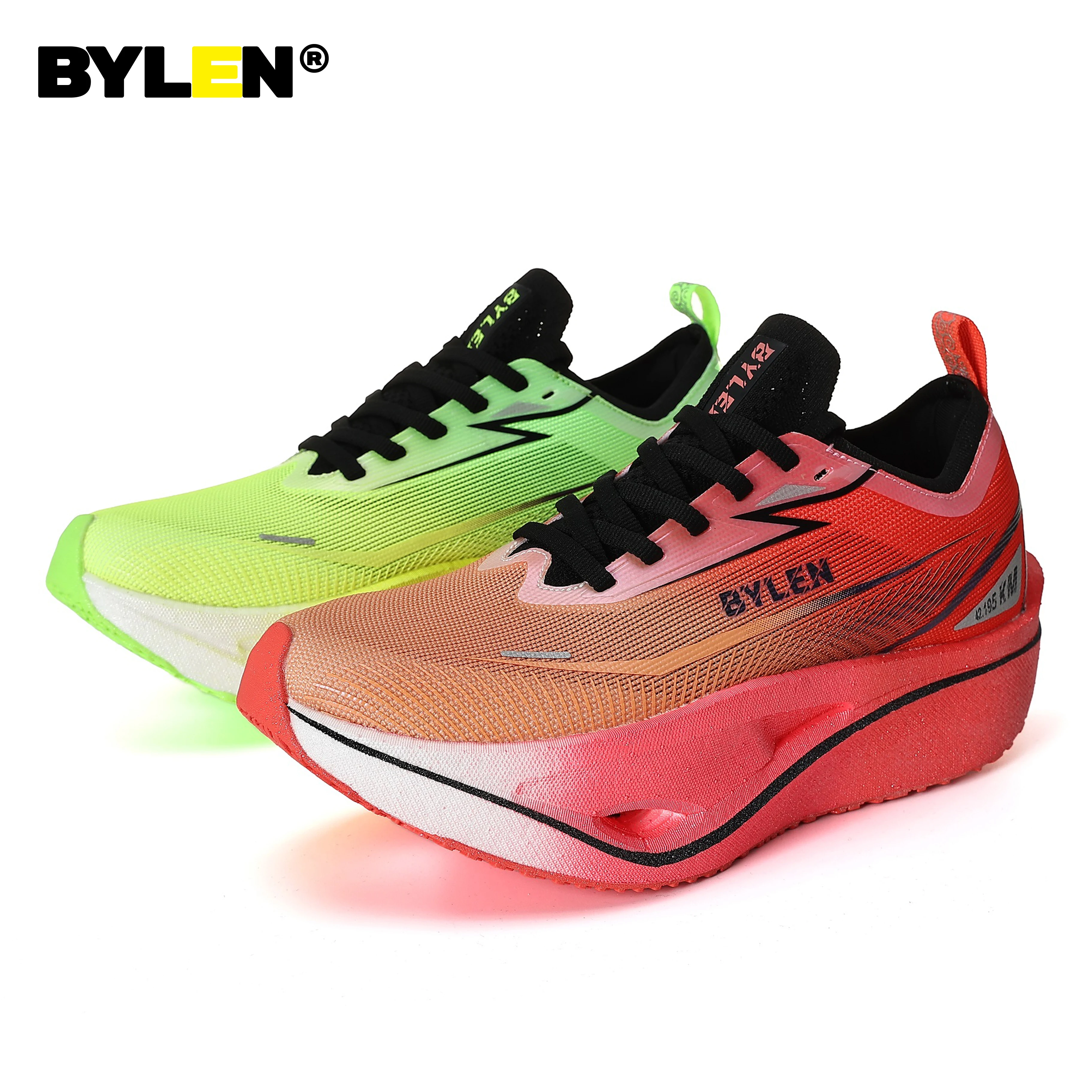 BYLEN Full Palm Carbon Plate Sneakers Marathon Racing Professional Running Shoes Men Athletic Training Sport Shoes