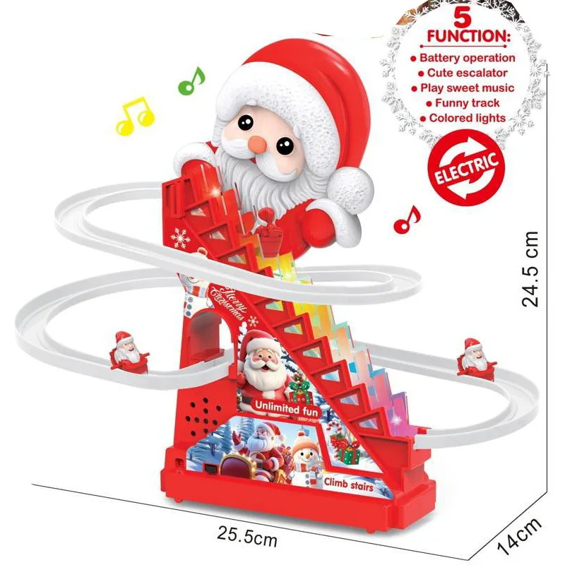 Toboggan électrique Bonhomme De Neige Pour Enfants - Jouet Musical Lumineux, Piste Automatique, Fête De Noël