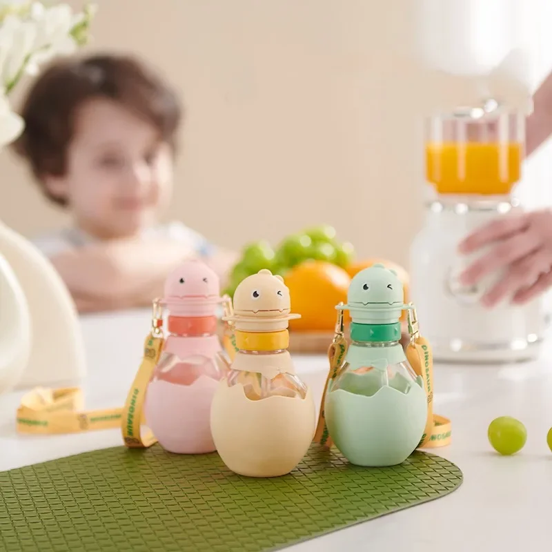 

Cute Kids Drinking Cup Dinosaur Cup With Straws Portable Student School Bottle Girl Boy Outdoor Children Cup Duckbill Cup