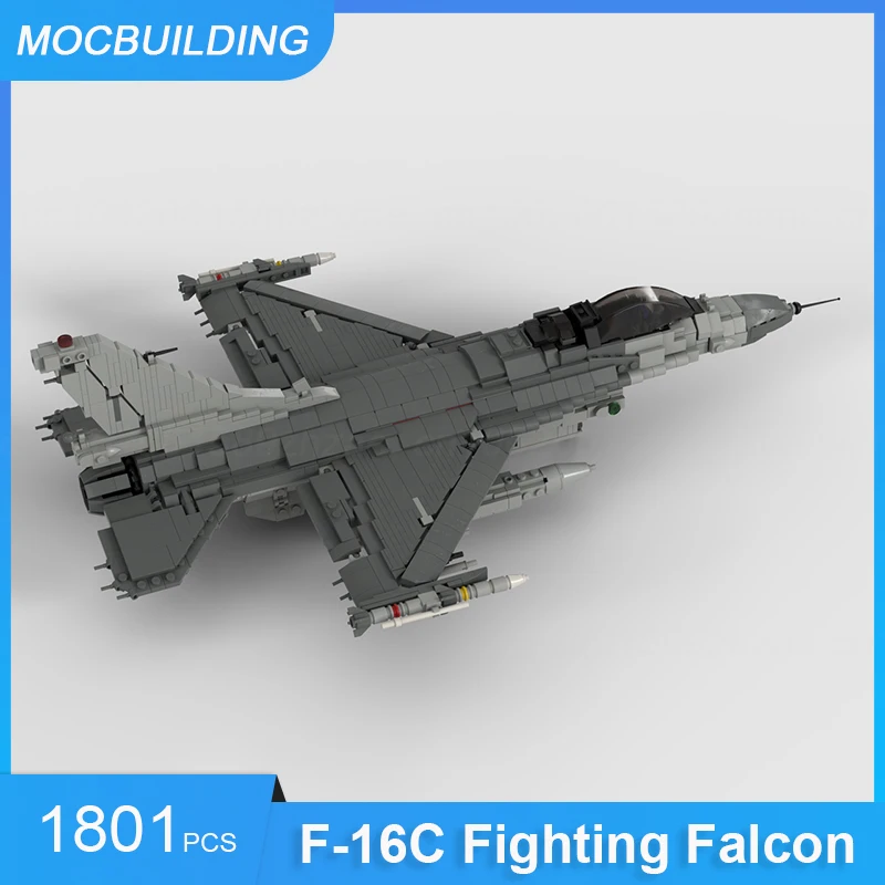 MOC Building Bricks F-16C Block 50 Fighting Falcon Aircraft Model Transportation Collection Display Creative Toys Gifts 1801PCS