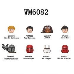 WM6082 Building Blocks 8 pcs/set Sith Trooper Brick Jet Trooper The Mandalorian Rose Tioc jannah Poe Dameron mini Assembly Toys