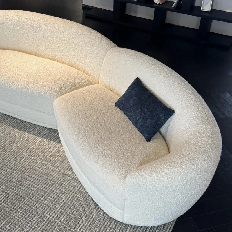 Cloud-shaped curved fabric combination sofa Deep seat villa living room sofa