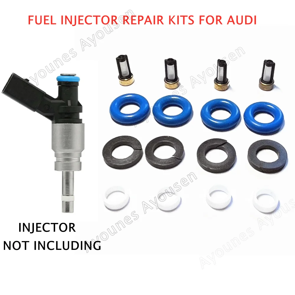 4 Sets Fuel Injector Rebuild Repair Kits for Audi RS4 S6 B7 8E 8H R8 4.2L V8 BVJ QUATTRO 079906036C  079906036AA (AY-RKG913)