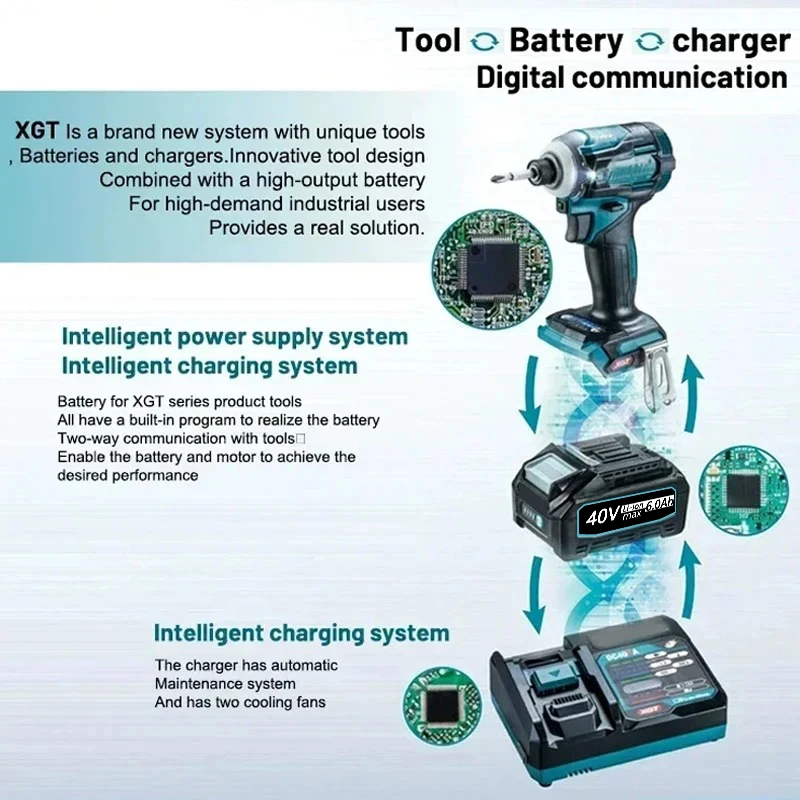 Akumulator Makita 40V 6.0Ah Li-ion do XGT 40V BL4025 BL4040 BL4020 BL4050 BL4060 BL4050B Wiertarko-wkrętarka elektryczna — zdjęcie produktu 6
