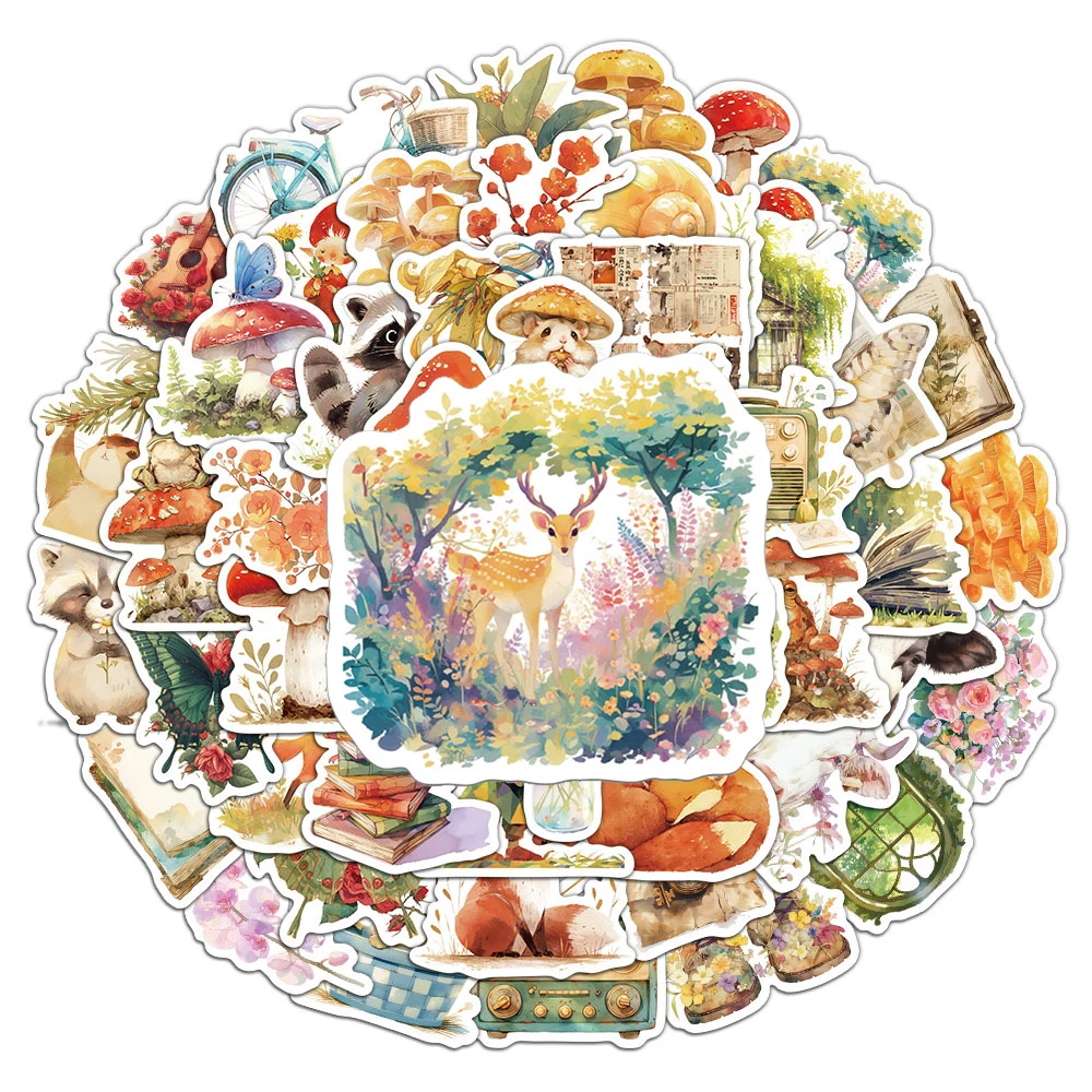 

10/30/50pcs Cute Aesthetic Fairy Tale Animal Cartoon Stickers Decoration Decal Toy DIY Phone Notebook Stationery Vintage Sticker