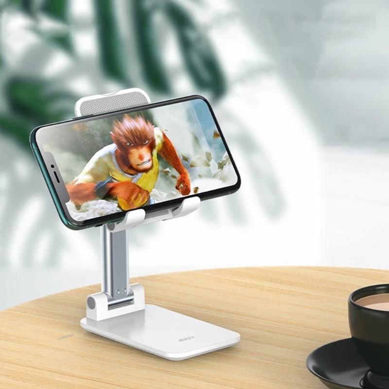 R1WD قرص قابل للطي للهاتف المحمول سطح المكتب العالمي حامل مكتب حامل قابل للتعديل مكتب قوس حامل الهاتف الذكي دعم الرف