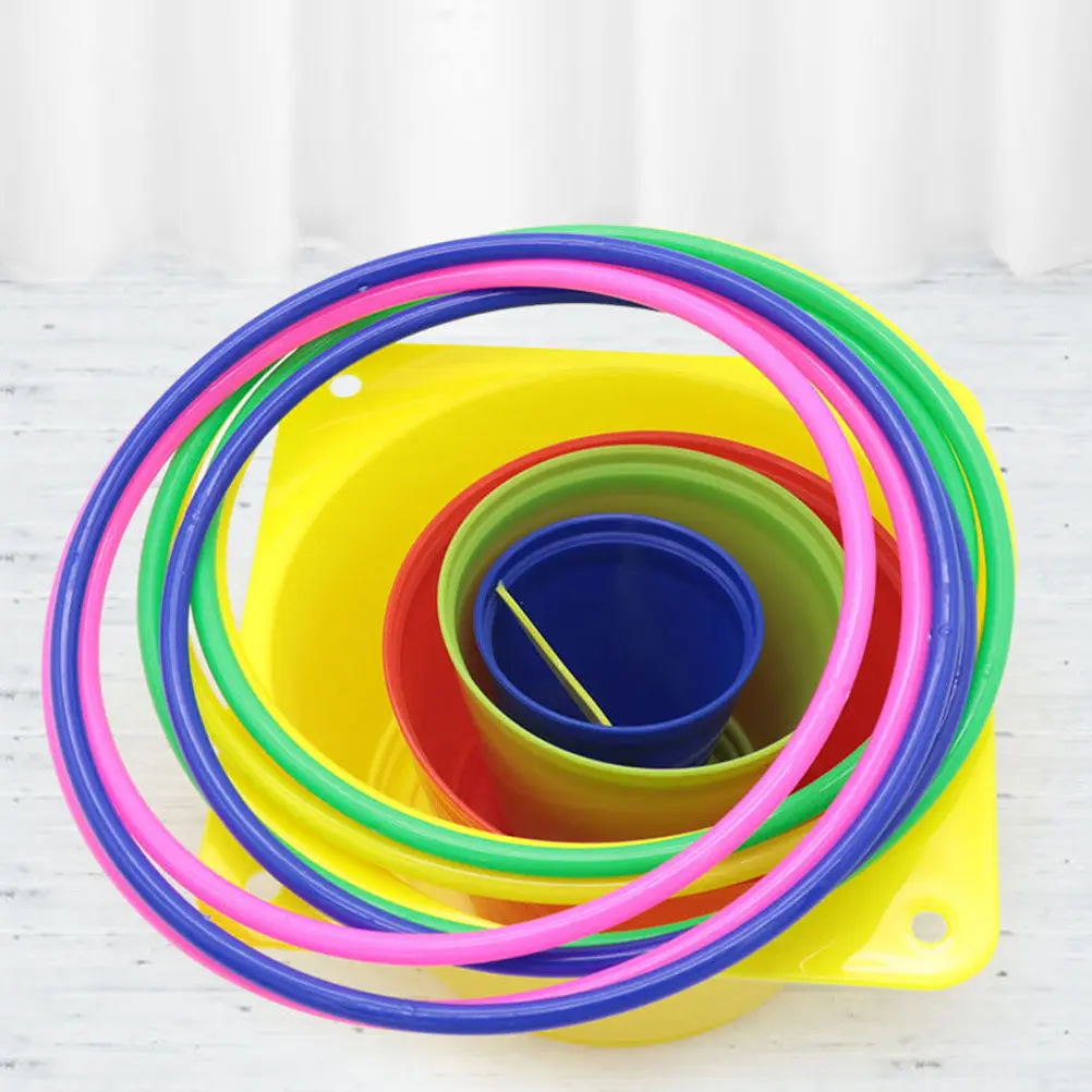 

Набор для игры в кольцеброс с башней: красочная развивающая игра для детей, физическая тренировка, интерактивная игра для родителей и детей, игровые принадлежности