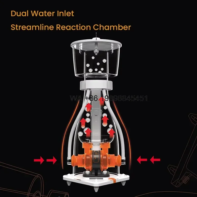 Wmwmnu for Series Dual Intake DC Powered Precision Silent Saltwater Aquarium Protein Skimmer for Marine Coral Reef Fish