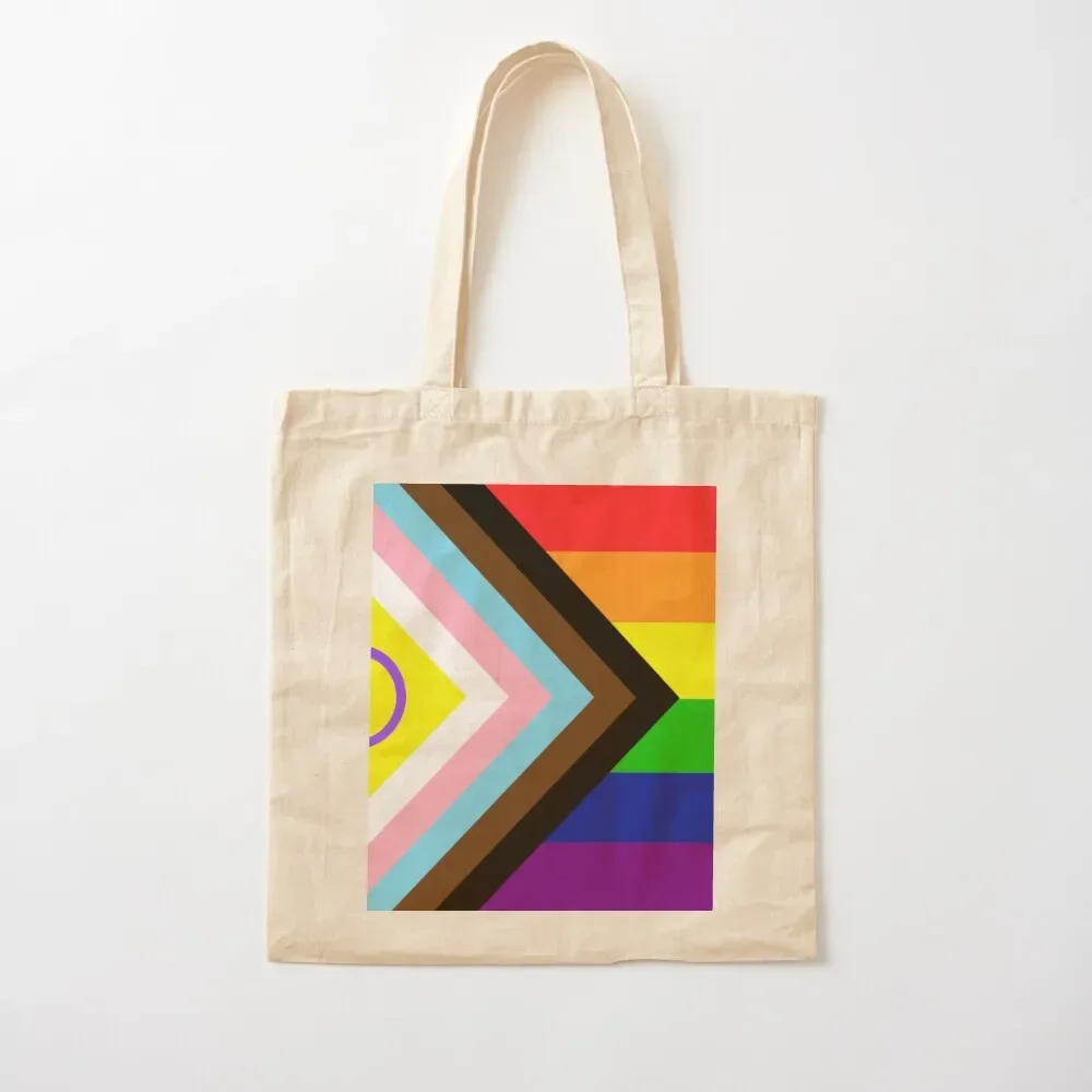 

2025 New ，2021 Intersex-Inclusive Progress Pride Flag Tote Bag Tote Bag Eco Bag Tote Bags Aesthetic Shopping Bags Foldable，Custo