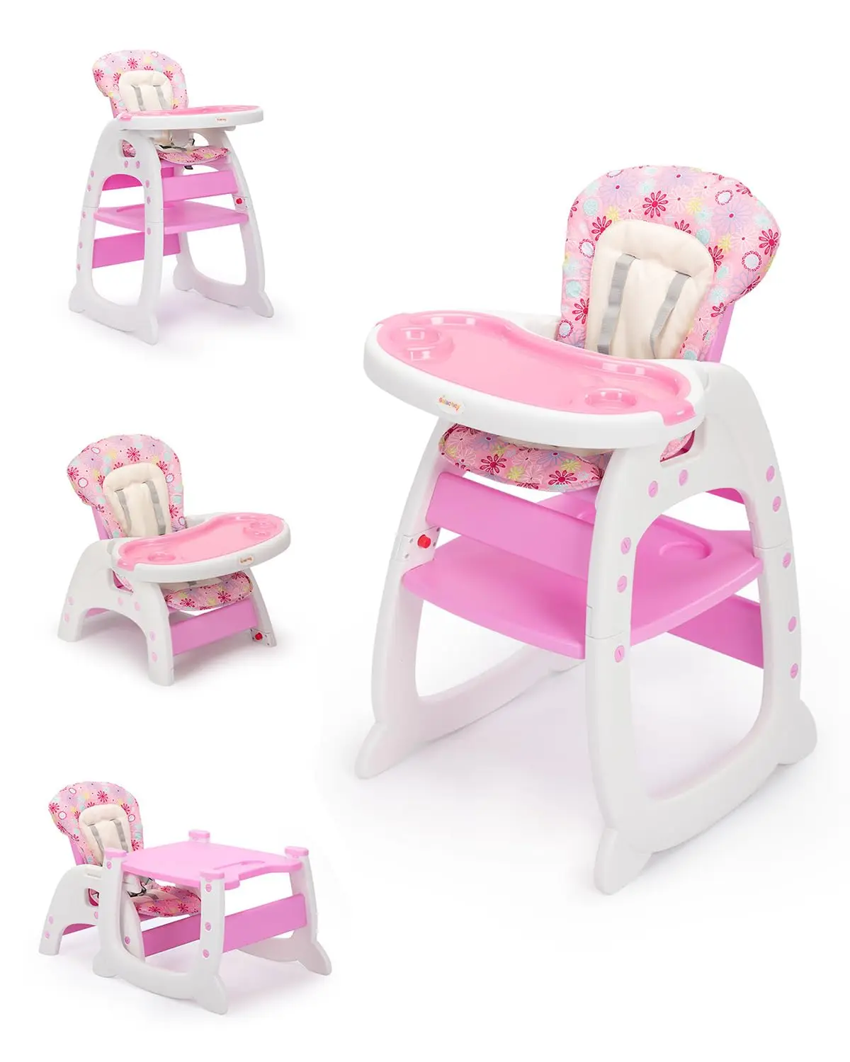 Baby High Chair, Portable Infant Highchairs for Babies and Toddlers, 3 in 1 Convertible Feeding Chair 6 Years