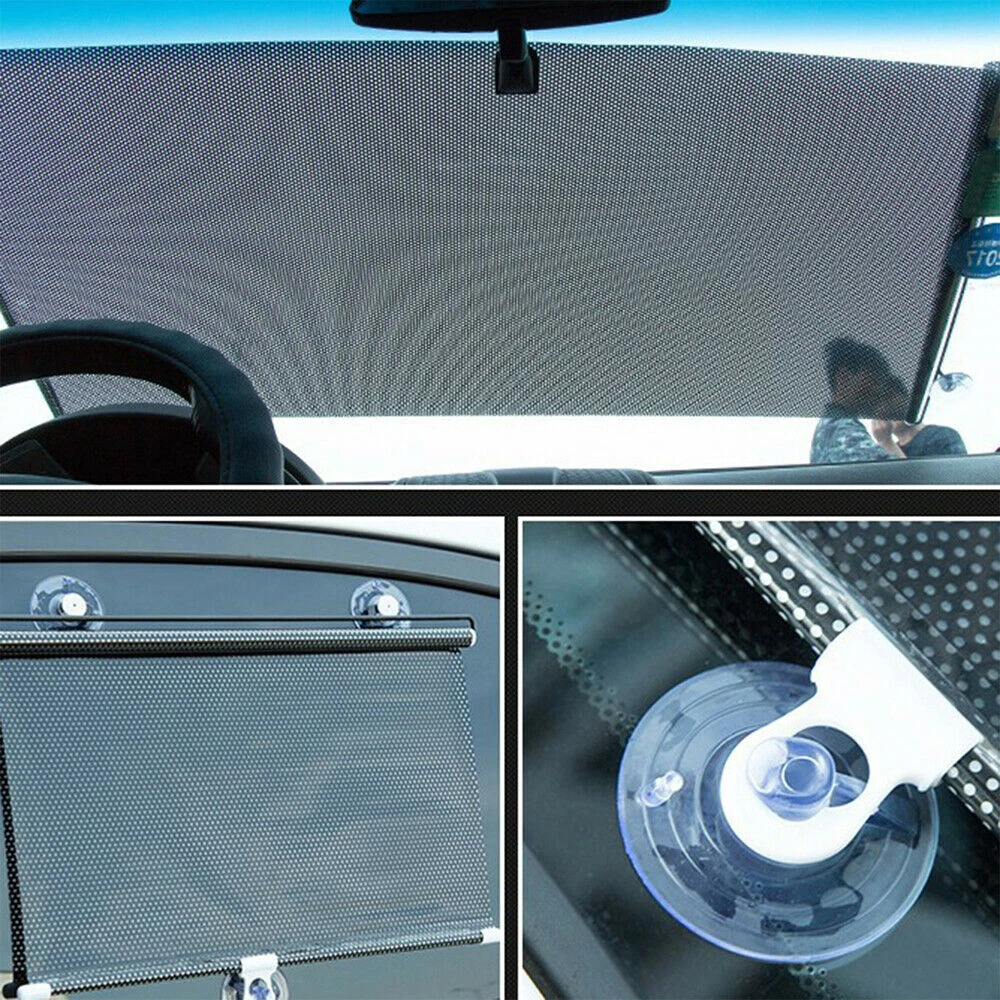 Shades Roller Blinds Sun Block Car Curtain Retractable Visor On Mirror Auto Window  Film Anti Look Roller Blinds For Window