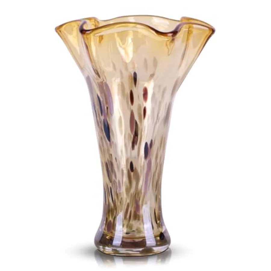 

Стеклянные вазы для цветов 9.0 дюймов, уникальные, ручной выдувки, для домашнего декора, с широким горлом, разноцветные, для гостиной