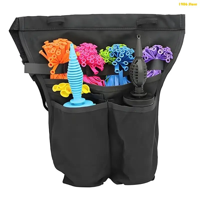 Wearable Balloon Supply Waist Bag with Front Storage Pockets, Fabric Carry for Mobile Sales Routines, Walk Around Work