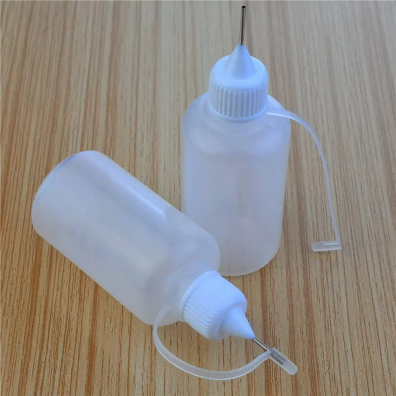 

AB42-50Pcs 30Ml Plastic Squeezable Tip Applicator Bottle Refillable Dropper Bottles With Needle Tip Caps For Glue DIY