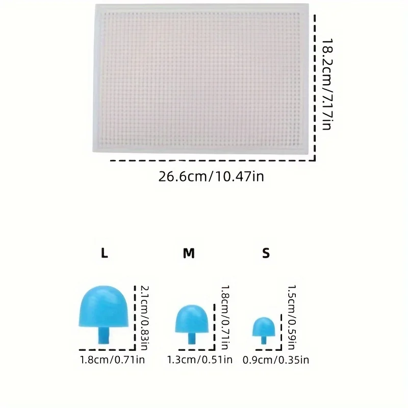 Set creativo di puntine per funghi fai-da-te: 1 tabellone, 240 piccoli, 40 medie, 16 puntine grandi e istruzioni colorate per età 3-6