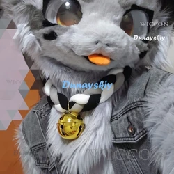 Fursuit Braided Choker Necklace Fursuit Kigurumi Party Animal Cosplay Prop Rope Necklace 65cm Bell Collar for Furry Cosplay