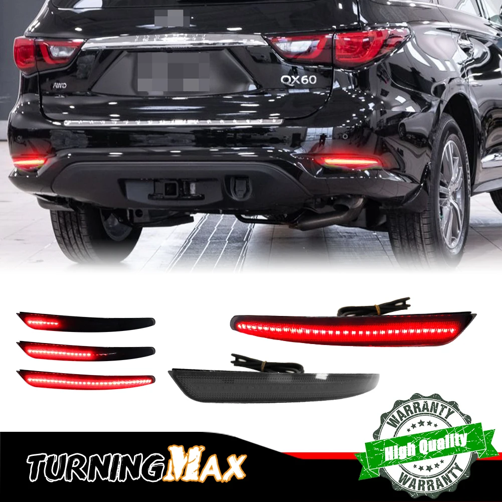 

Светодиодные отражатели заднего бампера для функции INFINITI QX60, как задние, тормозные и задние противотуманные фары Последовательные указатели поворота 16-20