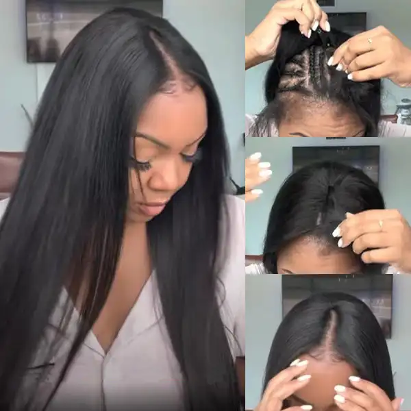 V Part Straight Wigs Brazilian Wigs Virgin Human Hair Wigs For Women Human Hair V Shape Wigs Machine Made