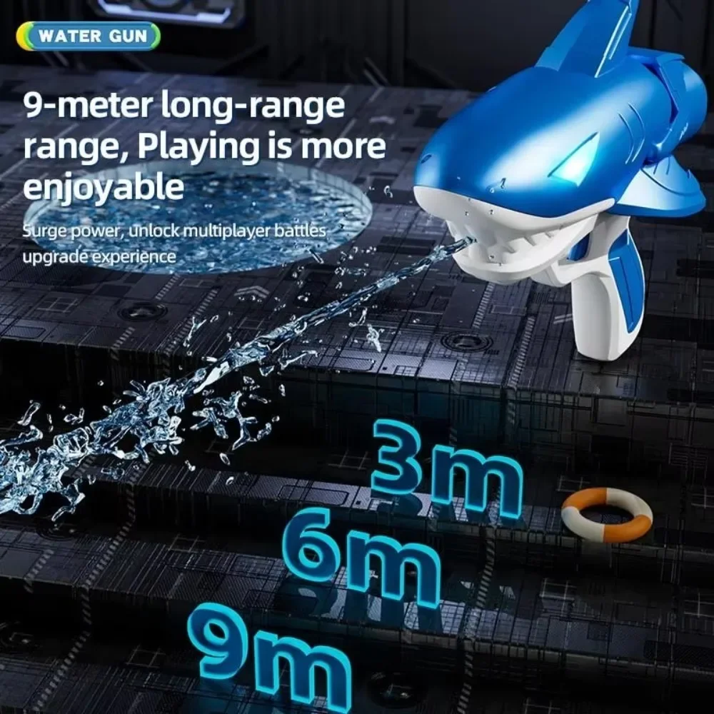 Electric Water Gun Automatic Shark Shape For Outdoor Water Fights_voghion.com