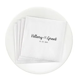 Personalized Paper Napkins Disposable Custom Wedding Napkins of Your Text for Party Birthday Wedding Cocktail Baby Shower Decor
