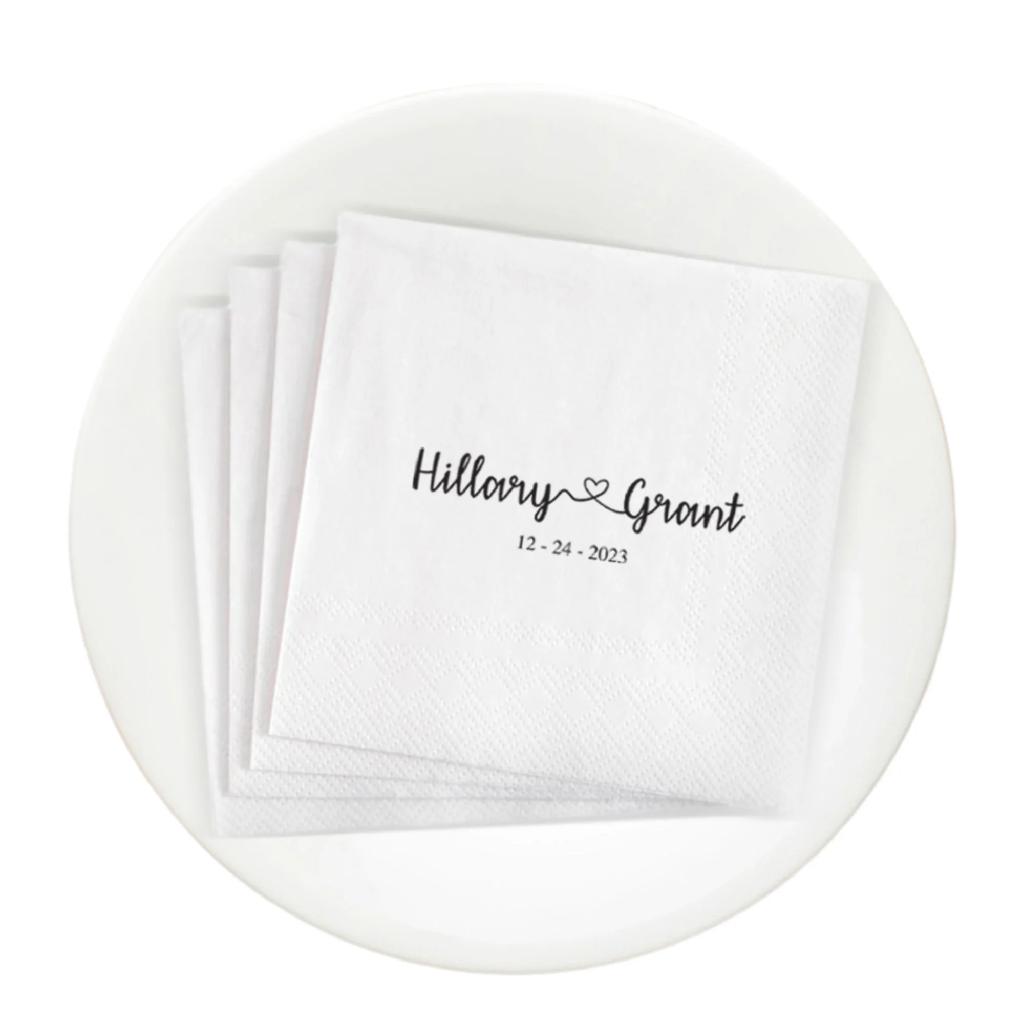 Spersonalizowane papierowe serwetki jednorazowe, personalizowane serwetki ślubne z Twoim tekstem na przyjęcie, urodziny, wesele, koktajl, baby shower, dekoracje.