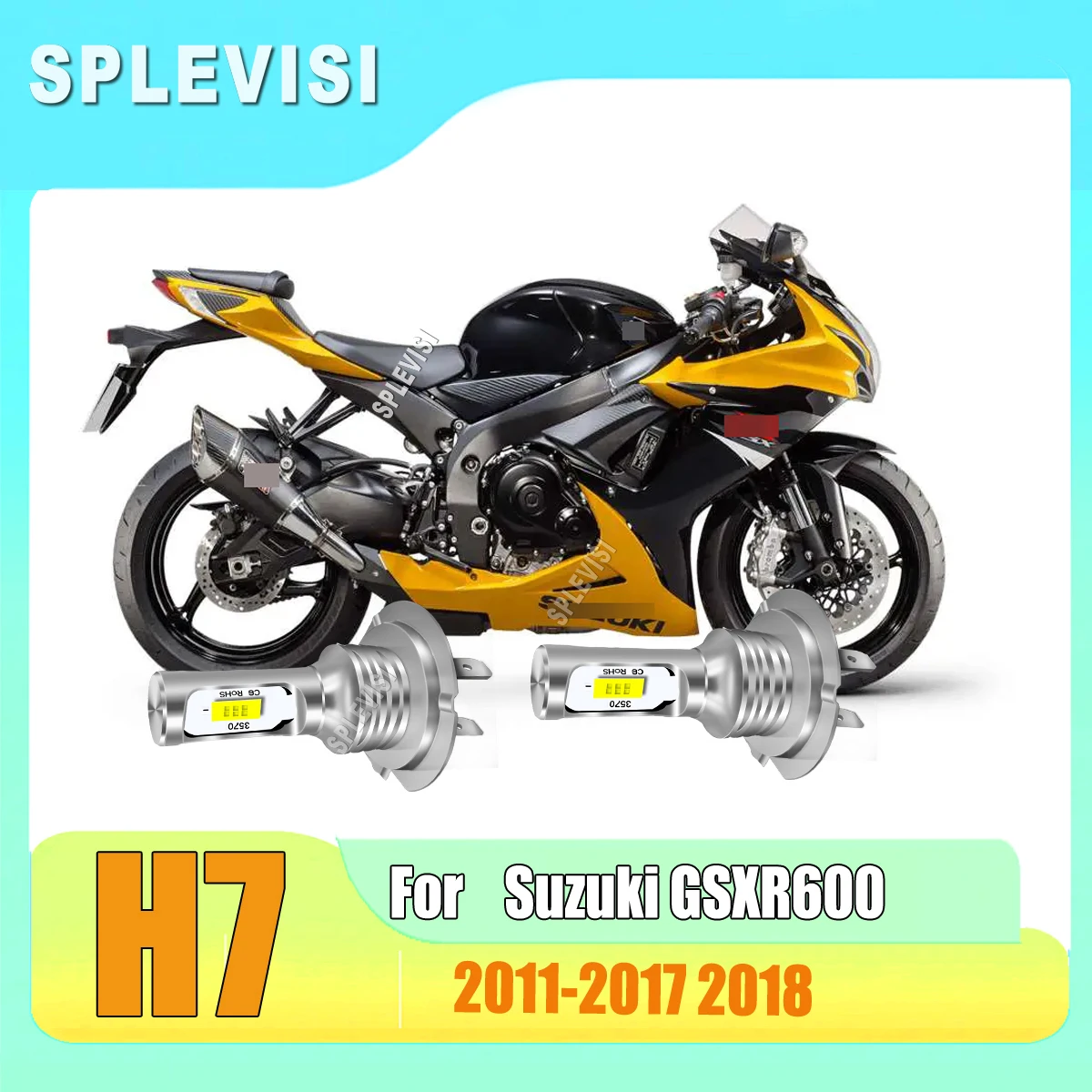 

H7 Motorcycle Led Headlight Bulbs - High-Performance CSP LED Chips For Suzuki GSXR600 2011 2012 2013 2014 2015 2016 2017 2018