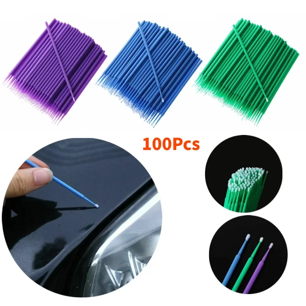 

100Pcs Paint Brushes Paint Touch-up Colorful Pen Disposable Dentistry Small Tip Auto Applicator Sticks Car Maintenance Tools