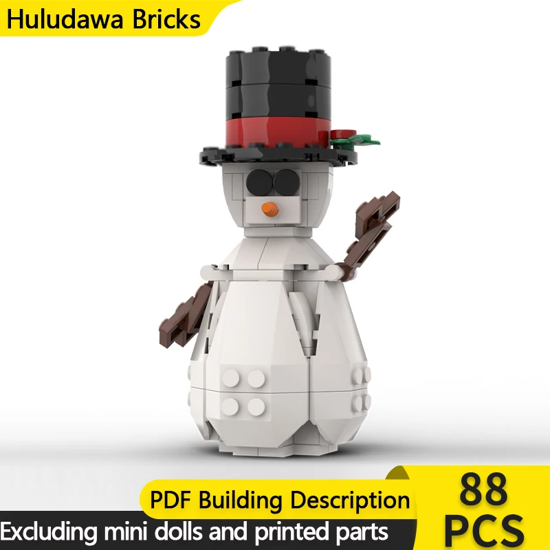 

Модель City Street View MOC, строительные кирпичи, Рождественский снеговик, модульная технология, детские праздничные подарки, сборные игрушки, костюм