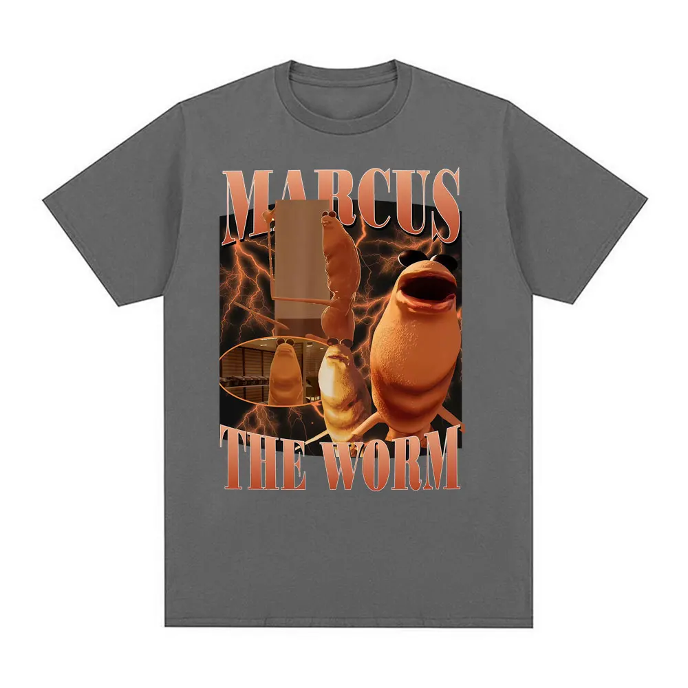 مضحك ماركوس الدودة ميمي تي شيرت للجنسين موضة الكرتون Vintage تي شيرت الرجال عادية 100% القطن المتضخم تي شيرت الشارع الشهير #3