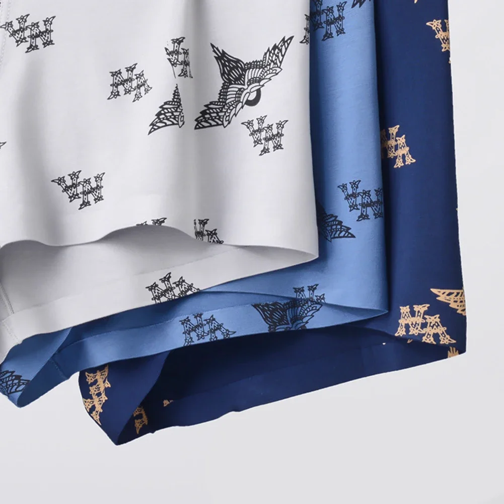 ملابس داخلية رجالي مطبوعة بدون خياطة قابلة للتنفس، مريحة ومتعددة الألوان