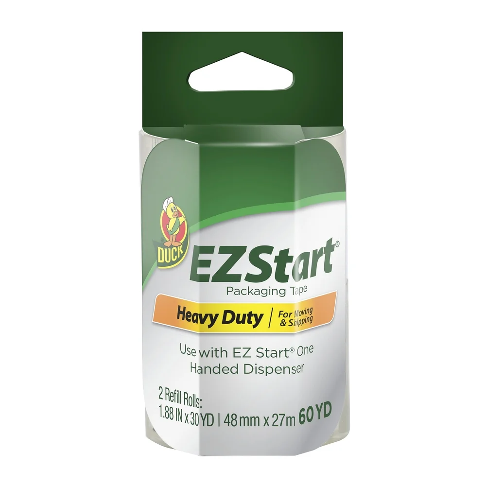 Clear Acrylic Packing Tape 1.88in x 30yd 2 Rolls Frustration Free Smooth Unrolls Long Lasting Adhesive Quiet Release Shipping