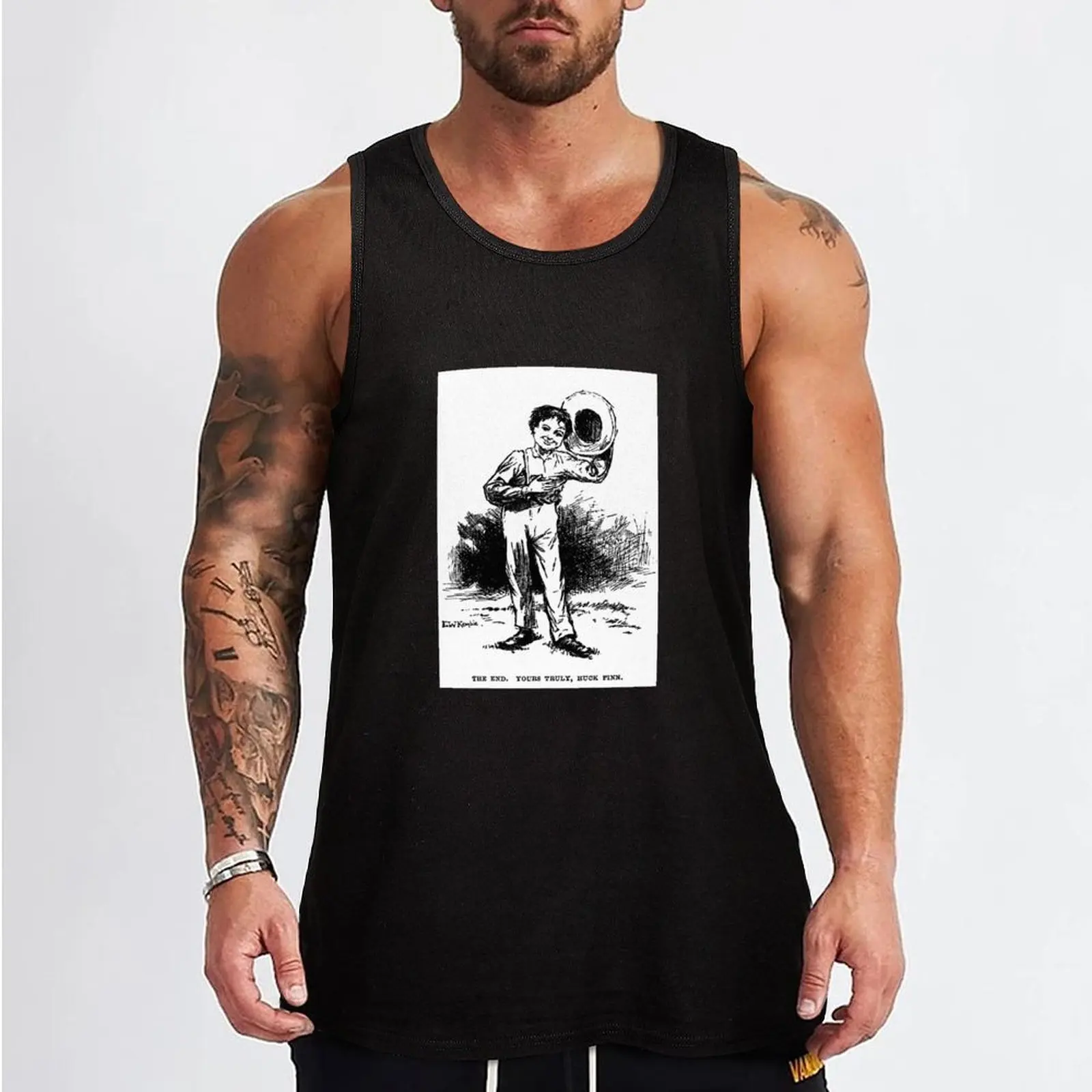 Huckleberry Huck Finn by Mark Twain Tank Top gym shirts sleeveless shirt man gym