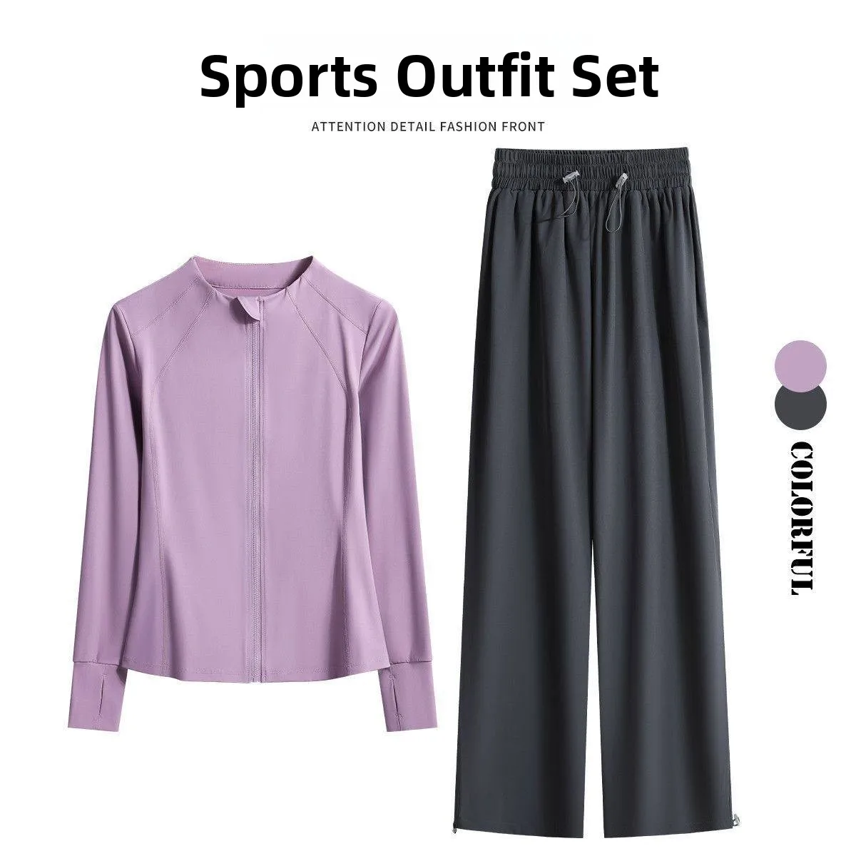 

Women's Sportswear Set Zipper Outdoor Running Training Qui Dry Breathable Jaet Profional Yoga Fitn Clothes