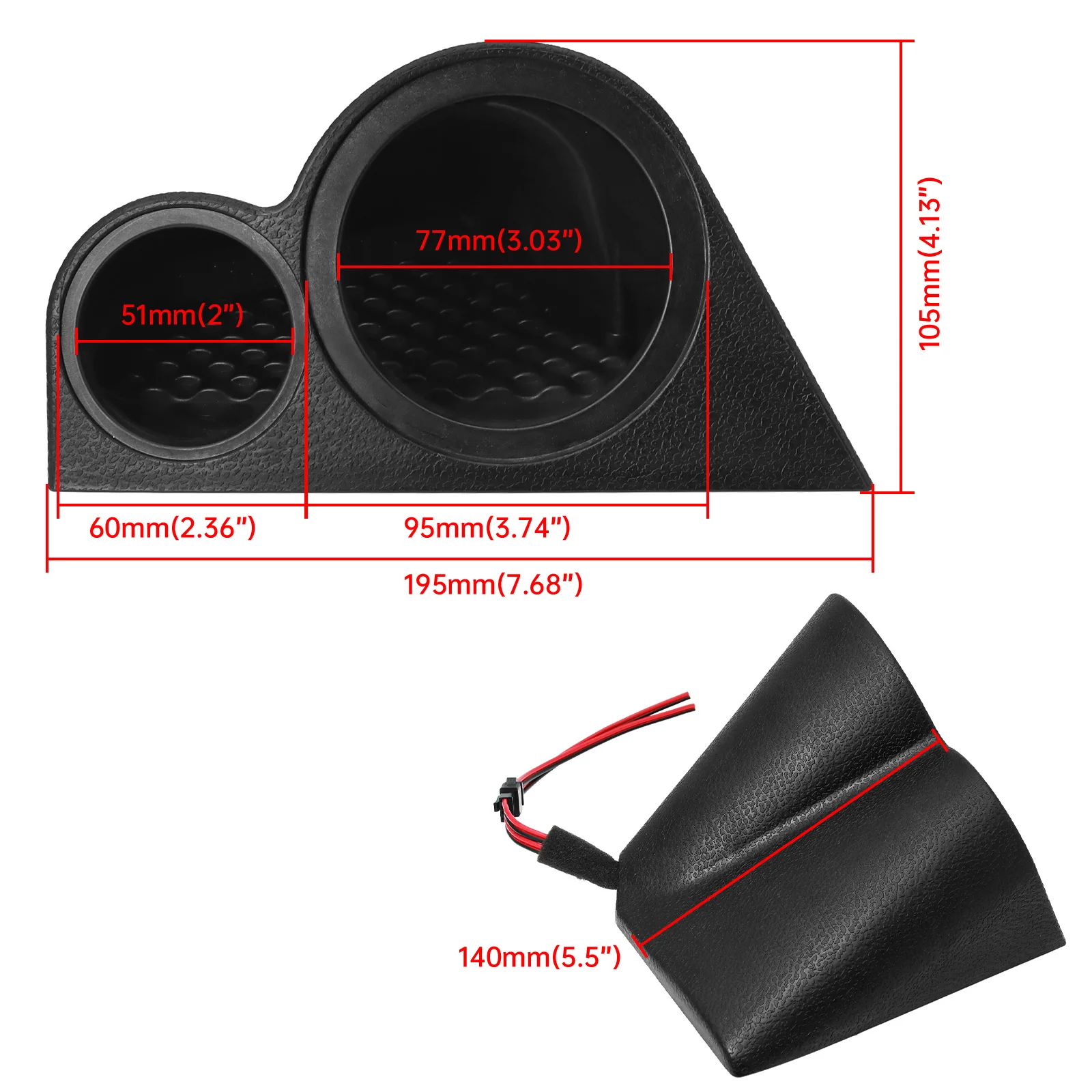 Auto Car Audio Speakers Modified Two-Way Tweeter Bracket Speakers Box Shell 3.5 inch Speaker Holder Bracket Universal Black