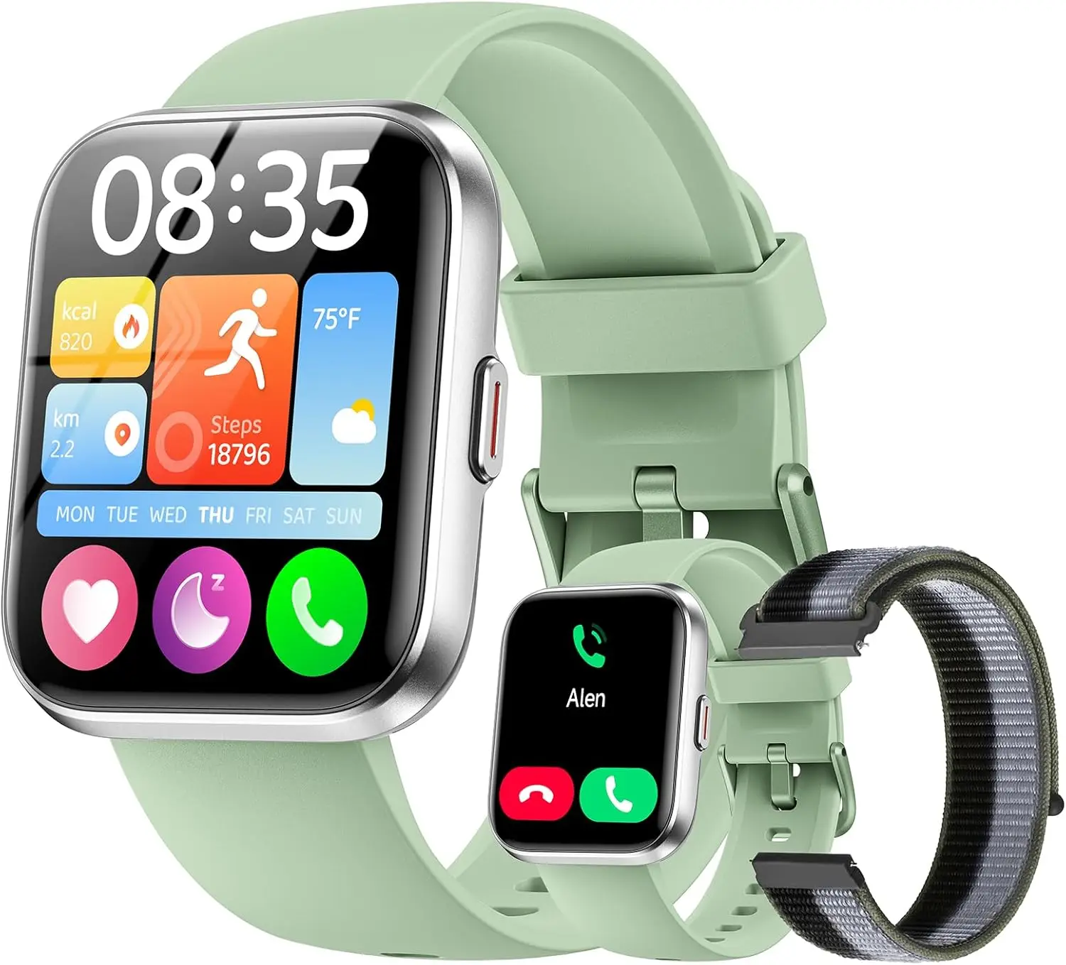 

Smart Watches for Women & Men, 120+ Sport Modes, Heart Rate Monitor, Bluetooth Calls, HD Display