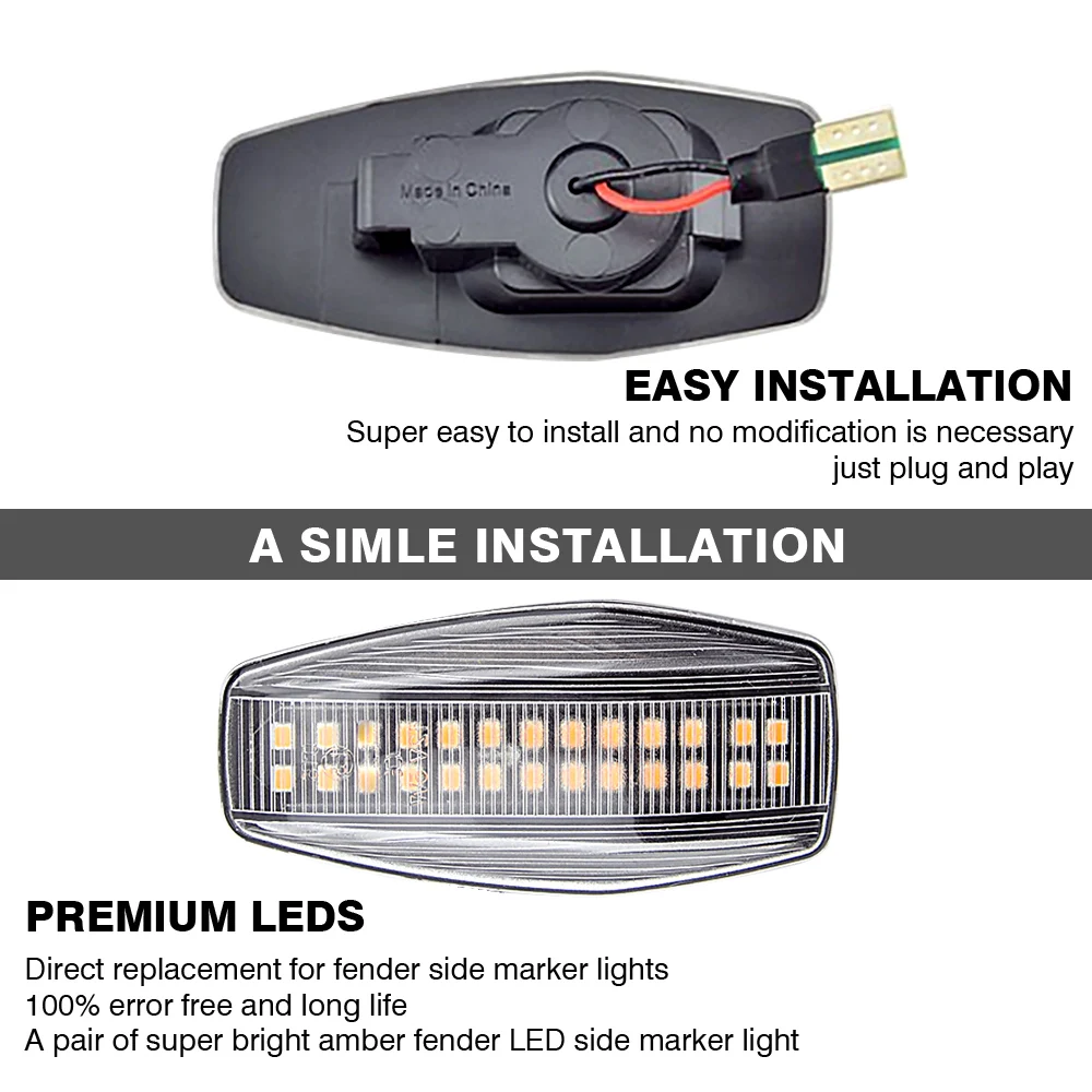 

2x LED Dynamic Side Marker Light Turn Repeater Lamps For Hyundai i10 2008-2011 Getz Elantra Sonata XG Tucson