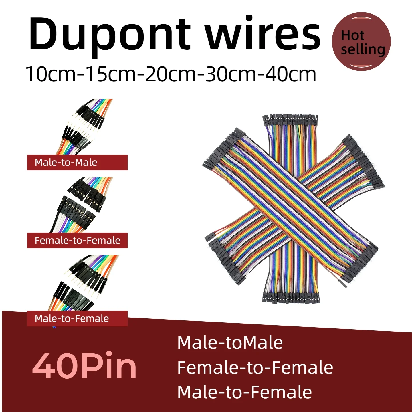 Dupont Line 10CM 20CM 30CM 40Pin Male to Male + Male to Female and Female to Female Jumper Wire Dupont Cable for Arduino DIY