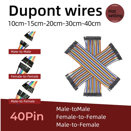 Imagen 2 del producto Línea Dupont 10CM 20CM 30CM 40Pin macho a macho + macho a hembra y hembra a hembra Cable de puente Dupont para Arduino DIY
