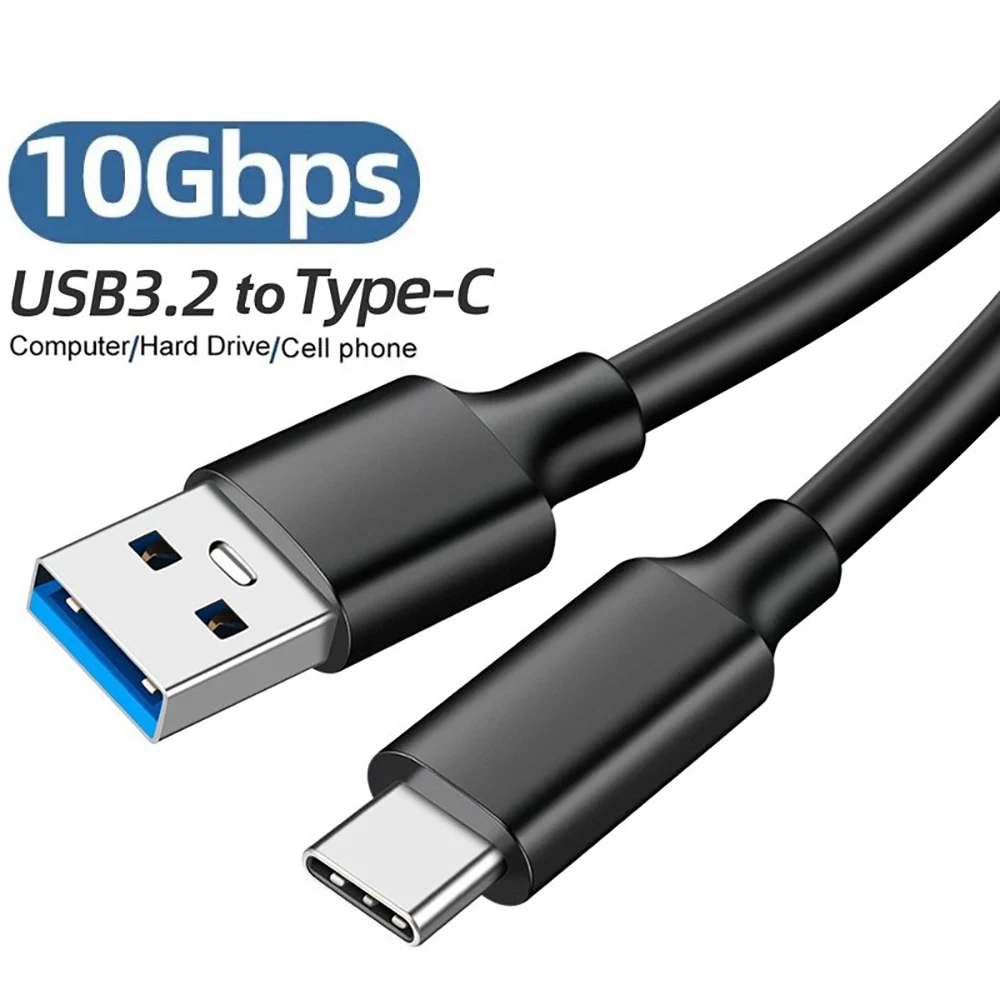 USB 3.2 Type C Fast Charging 60W QC 3.0 10Gbps Data Transfer Cable for Computer Mobile Phone SSD Hard Drive USB Extension Cord
