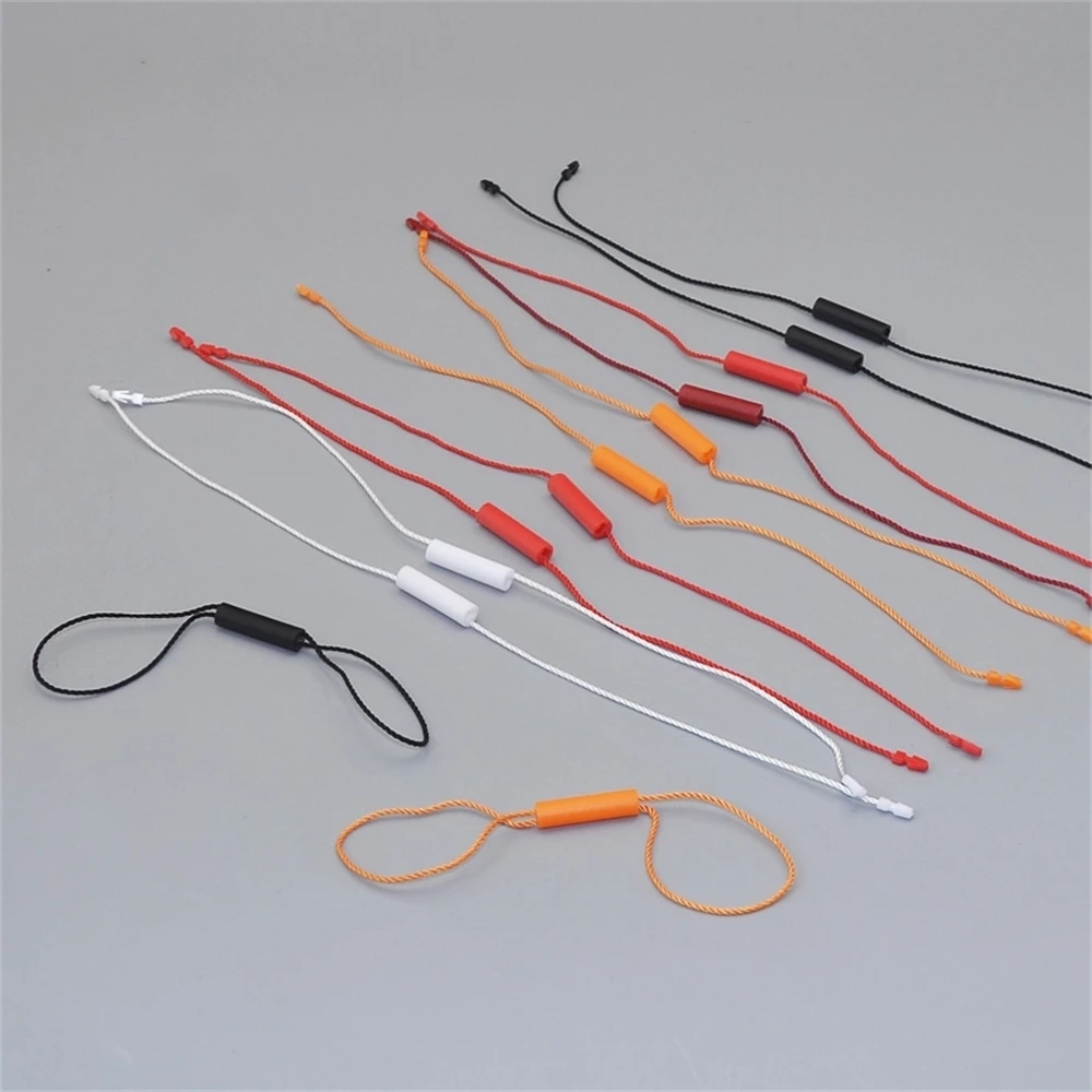 Seal Tag Cotton Strings Bullet Plug, Loop Lock Cord Fastener Plastic Buckle Head Snap Rope Thread Hang Price Tags Bags Clothes