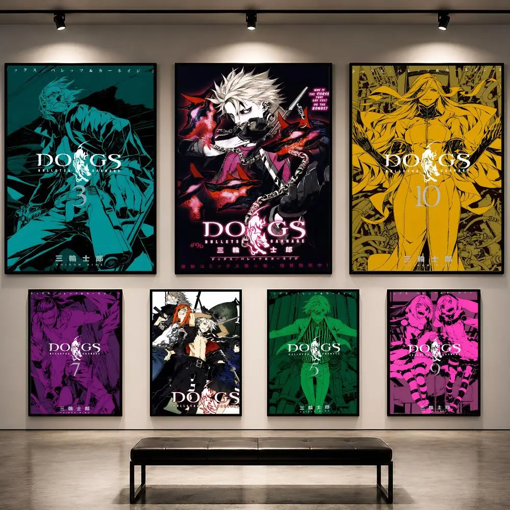 Manga DOGS Bullets And Carnage Poster Pop Wall Art PP Decorative Water-Resistant Print Apartment Dorm Office Room Decor Gift