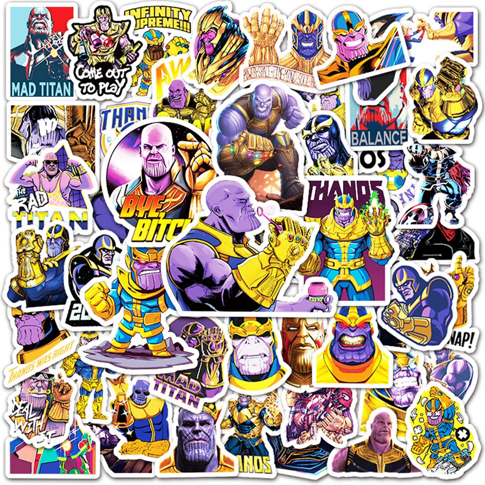 10/30/50Pcs Disney Marvel Thanos Cool Stickers Decal DIY Skateboard Laptop Phone Car Bike Motorcycle Waterproof Sticker Kids Toy