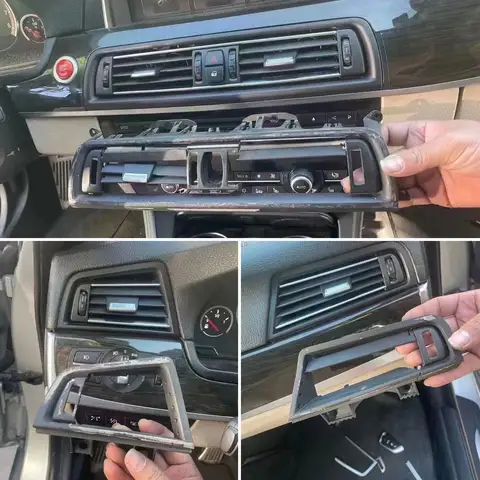 BMW 5 시리즈 F10 F11 2010-2017용 LHD 전면 중앙 좌우 후면 에어컨 크롬 에어벤트 그릴 아웃렛 패널