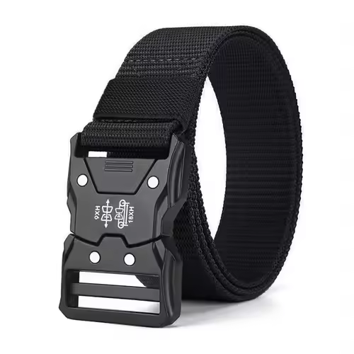 Red Ears Plastic buckle tactical belt men's multifunctional military fan canvas belt outdoor faux nylon training waist belt - Image 27